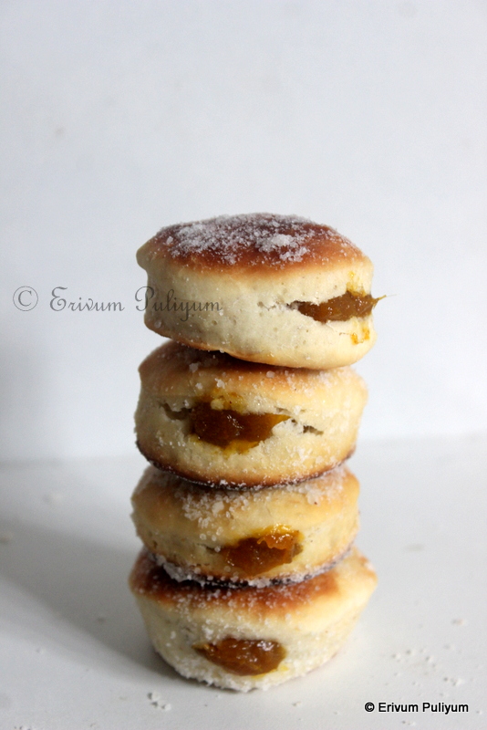 Baked Round Doughnuts(Donuts) with Jam Filling 