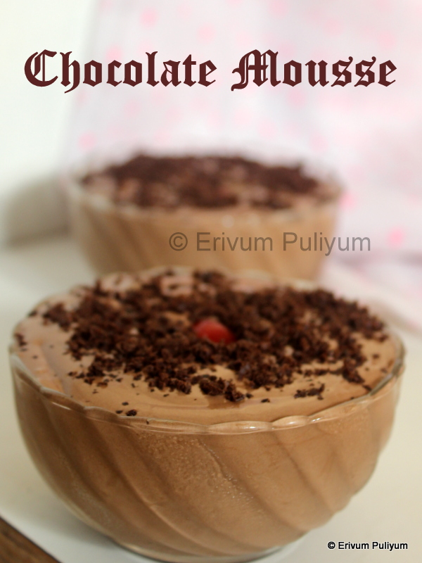 Chocolate Mousse (Eggless & Quick Recipe) 