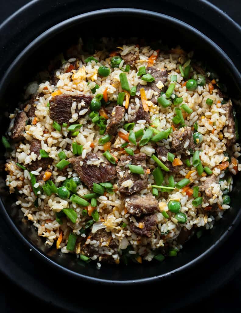 Easy beef fried rice.