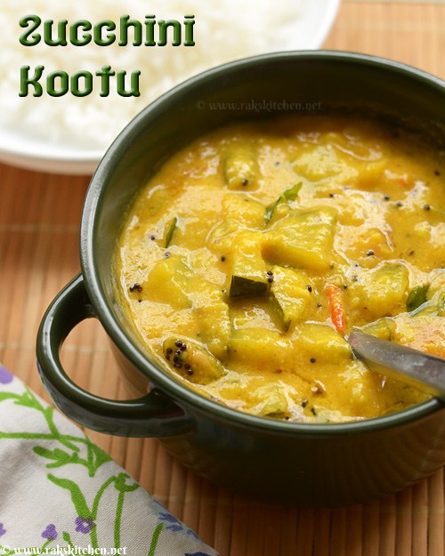 Zucchini kootu recipe, with coconut in south Indian style
