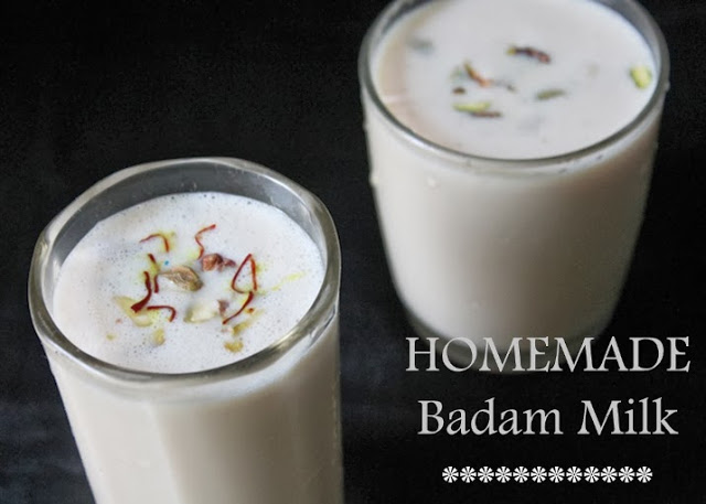 Badam Milk / Badam Kheer / Almond Saffron Milk / Almond Drink – Welcome Drink Ideas 