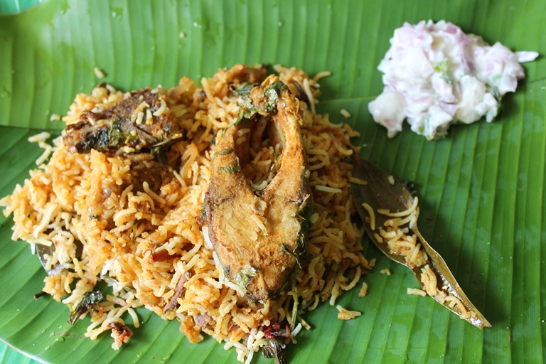 Fish Briyani / Fish Dum Briyani / Spicy Fish Briyani Recipe 
