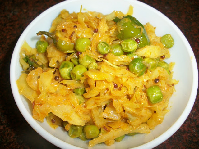 Matar Cabbage(Cabbage with Peas) – Jain Style 